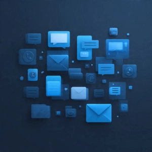 collection of icons representing contact us