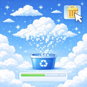 illustration of data being deleted