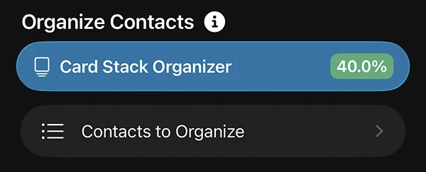 dextr options or organizing contacts