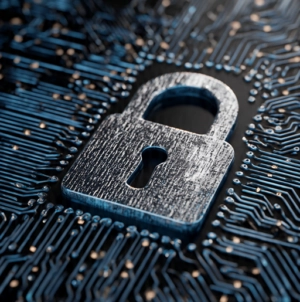 a lock embeded in a computer motherboard