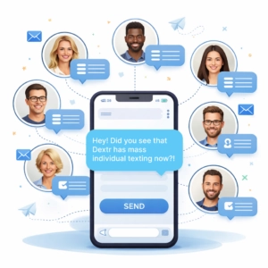 an image of someone sending an individual mass text to multiple people