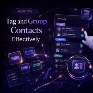 a graphic depicting how to tag iPhone contacts